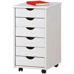 ebuy24 Rollcontainer Weiß , Holzwerkstoff , 35x65x40 cm , Büromöbel, Schreibtischcontainer, Rollcontainer