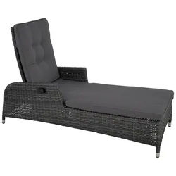 Lesli Living Gartenliege Gartenliege Sonnenliege SOHO FORTE inkl. Auflage - Anthrazit grau