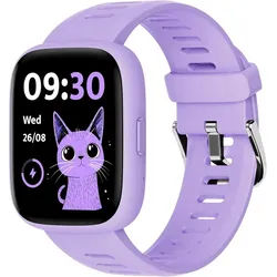 BIGGERFIVE BW02 Smartwatch (4,5 cm, android ios), Kinder Smartwatch mit 1.8" HD Display, Fitnessfunktionen lila