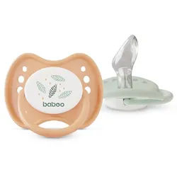Baboo Soothers Silicone Orthodontic with Case Schnuller Peachy Keen 0-6 m 2 St.