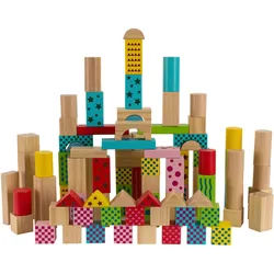 My Baby Lou Bausteine , Multicolor , Holz , 100-teilig , Kiefer , massiv , 27.5 cm , SGS-geprüft , schadstofffrei , Spielzeug, Holzspielzeug