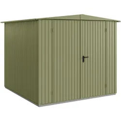 Hörmann Metall-Gerätehaus Berry Classic mit Satteldach Typ 2, 259 x 248 cm,schilfgrün,6,4 m2