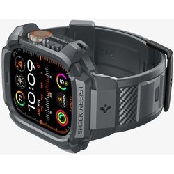 Spigen Appl Watch Ultr 2/1 RugArmProDkGr, Sportuhr + Smartwatch Zubehör, Grau