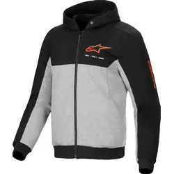 Alpinestars Chrome V2 Duo Sport Motorrad Zip Hoodie, schwarz-grau-rot, Größe 2XL für Männer