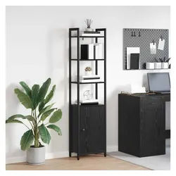 vidaXL Bücherregal, Bücherregal Schwarz Eichen-Optik 40 x 24 x 161 cm Holzwerkstoff schwarz