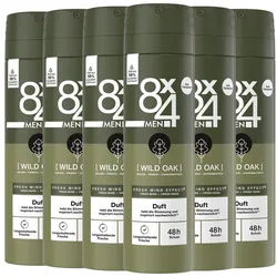 8x4 Deo-Spray Deo Spray Wild Oak 6 x 150ml maskulin-holzig Fresh Mind Effect®, 9-tlg.