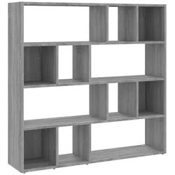 vidaXL Bücherregal NA Bücherregal Raumteiler Grau Sonoma 105x24x102 cm grau