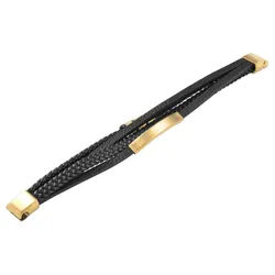 Adelia ́s Armband Unisex Armband – Lederarmband aus Leder 19 cm, Zum Verschenken – ideal zum Muttertag schwarz