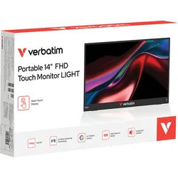 Verbatim Portable Monitor LIGHT, 14'' (35.56cm), LCD, Full HD USB C, HDMI, IPS, 16:9, Touchscreen, Retail