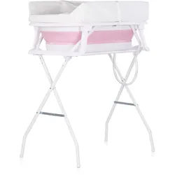 Chipolino Babywanne, Wickeltisch 2 in 1 Sonata Ständer faltbar Thermometer 11 kg rosa