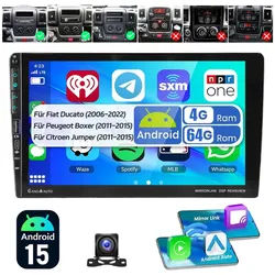 ESSGOO DAB+ Für Fiat Ducato 2006-2023 Carplay Android 15 Autoradio GPS Wifi Autoradio (DAB (optional), DAB+ (optional), 4+64GB(optional), RDS, AM, FM, Carplay Android Auto Bluetooth EQ USB GPS Navi WIFI Touchscreen) schwarz