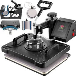 VEVOR Transferpresse 6 in 1 Heißpresse Maschine 38 x 30 cm T-Shirt Presse Maschine Hitzepresse Maschine DIY Heißpresse mit Digitaler LED-Temperatur