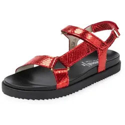 vitaform Damen Sandalen Ziegenleder Sandale goldfarben|rot 38 EU