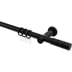 GARDINENSTANGE Platon Elanto 260 cm (geteilt in 2 x 130 cm), 1-läufig, 20 mm Ø Schwarz