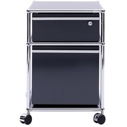 USM Rollcontainer schwarz, Designer Prof. Fritz Haller, 61x42x53 cm