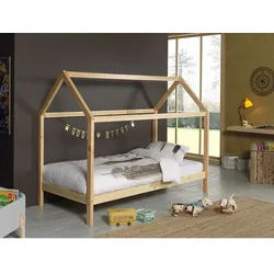 Vipack Hausbett , Kieferfarben , Holz , Kiefer , 90x200 cm , Babymöbel & Kindermöbel, Kinderzimmer & Jugendzimmer, Kinderbetten, Spielbetten