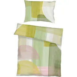 Kaeppel Bettwäsche , Limette , Textil , Graphik , 140x200 cm , bügelleicht , Heimtextilien, Bettwäsche & Leintücher, Bettwäsche, Satin-Bettwäsche