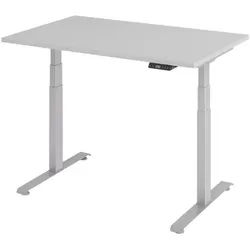 BaseLite Schreibtisch höhenverstellbar (elektisch) »Base« 120 cm Gestell silbern grau, 120x129.5x80 cm