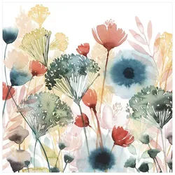 Bilderdepot24 Teppich Vinyl Wohnzimmer Schlafzimmer Flur Küche Blumen Landhaus, quadratisch - weiss glatt, nass wischbar (Küche, Tierhaare) - Saugroboter & Bodenheizung geeignet weiß 100 cm x 100 cm