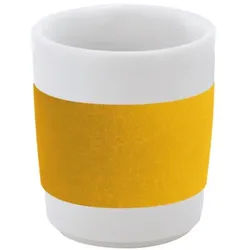 KAHLA Becher touch! henkelloser Becher mit Samt-Banderole, 1-tlg., Porzellan, Made in Germany gelb 90 ml | Ø 5.4 cm x 6 cm