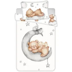 Jerry Fabrics Kinderbettwäsche Teddy Bear – Bettbezug 100x135 cm & Kissenbezug 40x60 cm weiß