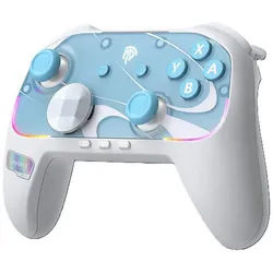 EasySMX S10 kompatibel mit Switch, Windows, Android & IOS Gaming-Controller (6-Achsen Bewegungssteuerung) blau|weiß