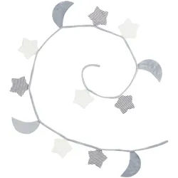 Patinio Babywanddeko , Weiß, Hellgrau, Dunkelgrau , Textil , 15x200 cm , Babymöbel & Kindermöbel, Babyzimmer, Kinderzimmer Deko