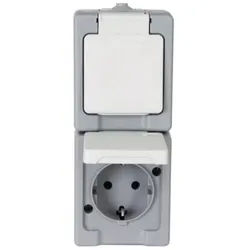 Kopp 130348009 Schutzkontakt-SteckdoseAP-FR 2-fach senk.2-polig16A 250V Std grau