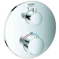 GROHE Grohtherm Thermostat-Brausebatterie, rund mit integrierter 2-Wege Umstellung - chrom