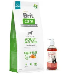 BRIT CARE Dog Grain-free Adult Large Breed Salmon 12kg + LAB V 500ml -5% billiger!!!