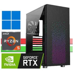 X-HARDWARE X-Gaming PC, 6x 4.20GHz, bis 32GB, RTX 5060, 512GB SSD, bis 4TB HDD Gaming-PC (AMD Ryzen 5 5500, NVIDIA GeForce RTX 5060, 32 GB RAM, 0 GB HDD, 512 GB SSD, Luftkühlung, Windows 11 Professional) 32 GB | 0 GB