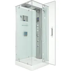 AcquaVapore Dampfdusche Duschtempel Sauna Dusche Duschkabine D38-00R3-EC 80x80 cm mit 2K Scheiben Versiegelung