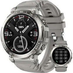 PYRODUM S56-G Smartwatch (3,8 cm, Android iOS), S56 Ultra Smartwatch mit AMOLED Display, 110 Sportmodi, 5ATM Schutz grau