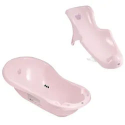 Hylat Baby Babybadewanne Hylat Baby Badewanne Set - für Neugeborene und Babys – Motiv Hug Me, (2-teiliges SET, 2-tlg), Babywanne, Sitz – Rosa rosa