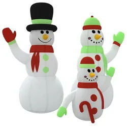 vidaXL Lichterkette 360 cm Aufblasbare Schneemann-Familie mit LEDs 360 cm Weihnachtsbeleuc bunt