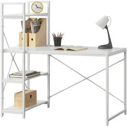 [en.casa] Schreibtisch Stavanger , Weiß , Metall , Rechteckig,Rechteckig , 120x122x60 cm , Büromöbel, Schreibtische, Schreibtischkombinationen