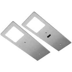 HKT Unterbauleuchten-Set , Alufarben , Metall, Kunststoff , 2-teilig , 7x0.5x19 cm , Farbtemperaturwechsler , Haushalt & Kleinelektro, Reinigung, Möbelpflege