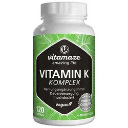 VITAMIN K1+K2 Komplex hochdosiert vegan Kapseln 120 St