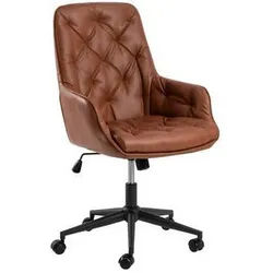 Mid.you Chefsessel , Braun, Schwarz , Textil , Füllung: Polyurethan (Pur) , Sternfuß , 106x60x67.5 cm , FSC Mix , Sitzfläche 360° drehbar, abwischbar, gepolsterte Armlehnen , Büromöbel, Bürostühle, Chefsessel
