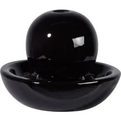 dobar Design Keramik Zimmerbrunnen Kugel, Schwarz