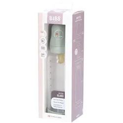 Bibs Babyflasche aus Glas 240 ml Komplettset Sage 2+ Monate
