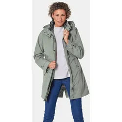 GOLDNER Funktionsjacke Kapuzenjacke mit 3-in-1-Funktion Windbreaker mit integrierter Steppweste, Stehkragen und Langarm grün 46