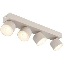 GLOBO LIGHTING LED Deckenleuchte, LED-Leuchtmittel fest verbaut, Warmweiß, LED Downlights Deckenspot Metall sandfarben matt drehbar H 12 cm