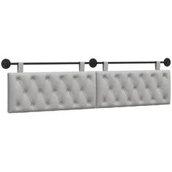 vidaXL Bett Hängendes Kopfteil Wolkengrau Stoff (1-tlg) grau