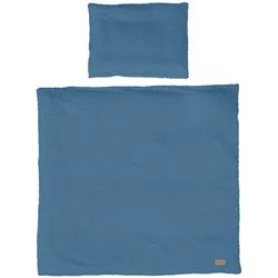 Roba Wiegenbettwäsche 80x80 cm Seashells indigo , Blau , Textil , Füllung: Polyester , 80x80 cm , Gots , Schlafen, Babybettausstattung, Babybettwäsche