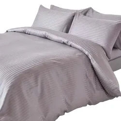 Homescapes Bettwäsche Damast Fadendichte 330 , Grau , Textil , Gestreift , Rechteckig , 260x220 cm , Oeko-Tex® , Heimtextilien, Bettwäsche & Leintücher, Bettwäsche