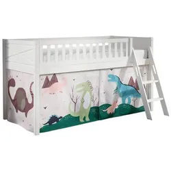 Mid.you Spielbett , Weiß , Holz , Kiefer , massiv , Dinosaurier , Höhe ca. 20 cm , 90x200 cm , Babymöbel & Kindermöbel, Kinderzimmer & Jugendzimmer, Kinderbetten, Spielbetten