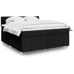 vidaXL Boxspringbett, Boxspringbett mit Matratze Schwarz 180x200 cm Stoff