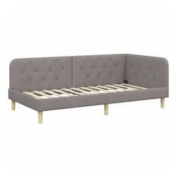 vidaXL Bett Eckbettgestell Taupe 90 x 190 cm Stoff (1-tlg)