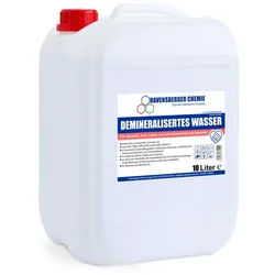 Ravensberger Chemie Bügelwasser VE-Wasser Demineralisiertes Wasser - 10 L, 10 Liter Kanister von Ravensberger Chemie -, kalkfrei für Auto, Batterie, Haushalt, Dampfbügeleisen und Labor